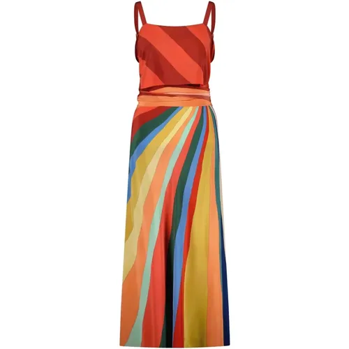 Rainbow Silk Maxi Dress , female, Sizes: M - La DoubleJ - Modalova