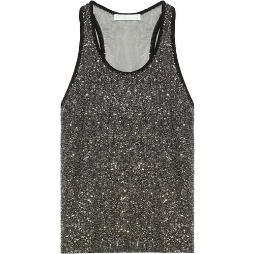 Sequined Tank Top , female, Sizes: M - Fabiana Filippi - Modalova