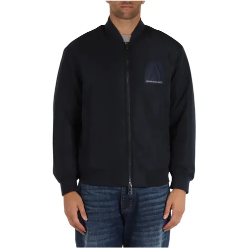 Gepolsterte Bomberjacke mit Logopatch , Herren, Größe: L - Armani Exchange - Modalova