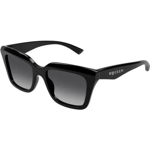 Schwarz/Graue Sonnenbrille Am0473S , Damen, Größe: 53 MM - alexander mcqueen - Modalova