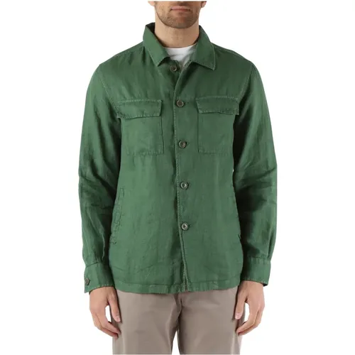 Linen Shirt Jacket Orlando , male, Sizes: L, S, M, XL - At.P.Co - Modalova