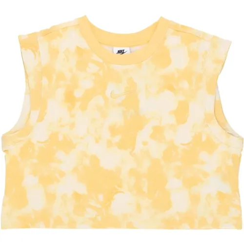 Wave Dye Crop Tank Top , Damen, Größe: M - Nike - Modalova