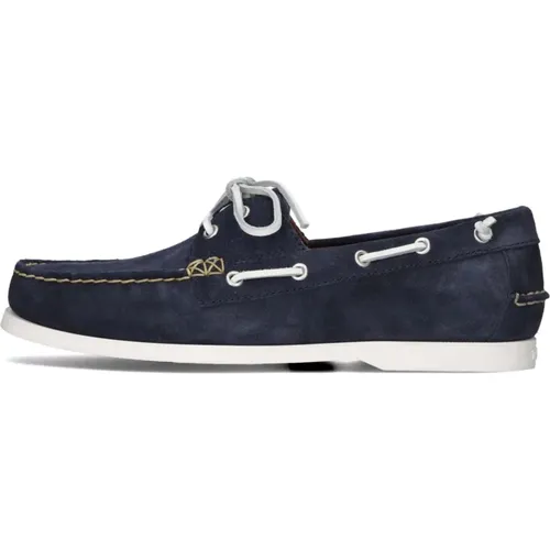 Blaue Wildleder Boot Loafers , Herren, Größe: 44 EU - Ralph Lauren - Modalova