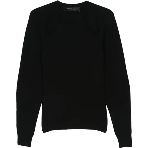 Schwarzer Sweatshirt Aw24 Damenmode , Damen, Größe: 2XS - Federica Tosi - Modalova