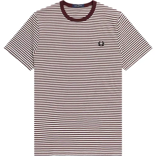T-Shirt Mit Feinen Streifen , Herren, Größe: L - Fred Perry - Modalova