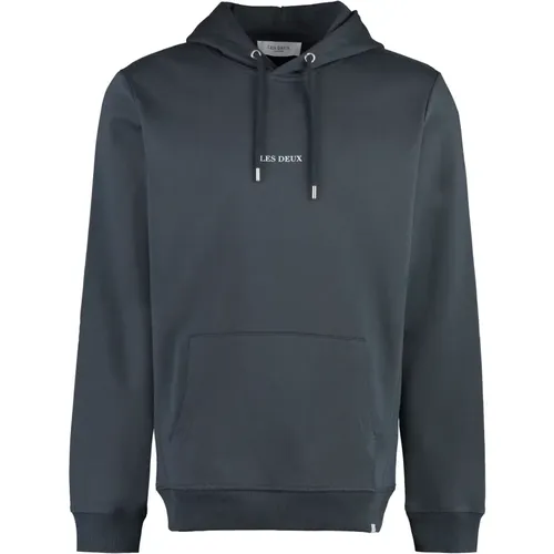 Baumwoll-Hoodie mit Rippbündchen , Herren, Größe: XS - Les Deux - Modalova