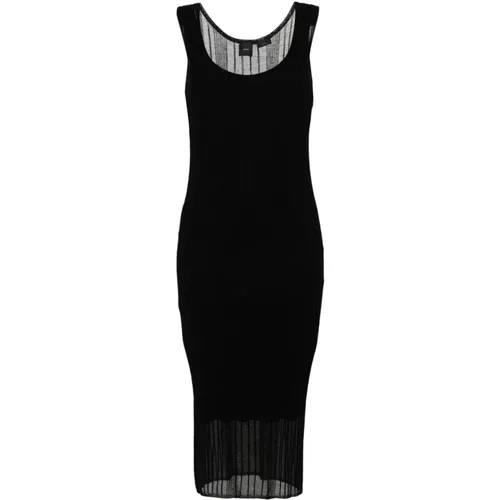 Schwarzes Gestricktes Kleid mit Lagen-Design , Damen, Größe: S - pinko - Modalova