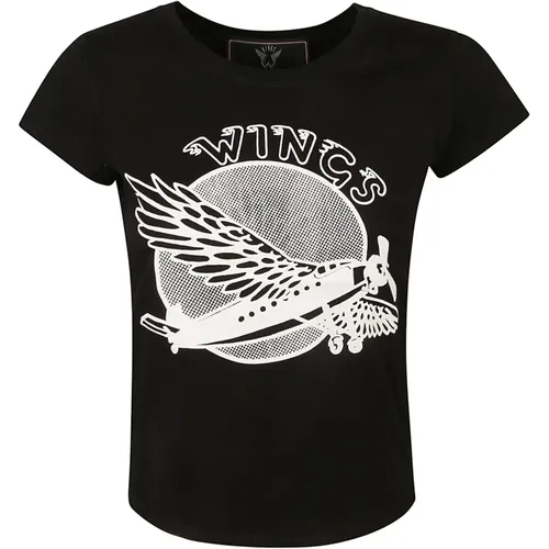 Schwarze Wings T-Shirts und Polos , Damen, Größe: M - Stella Mccartney - Modalova