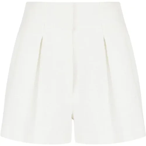 Cotton Shorts with Pleat Detailing , female, Sizes: XS - Emporio Armani - Modalova