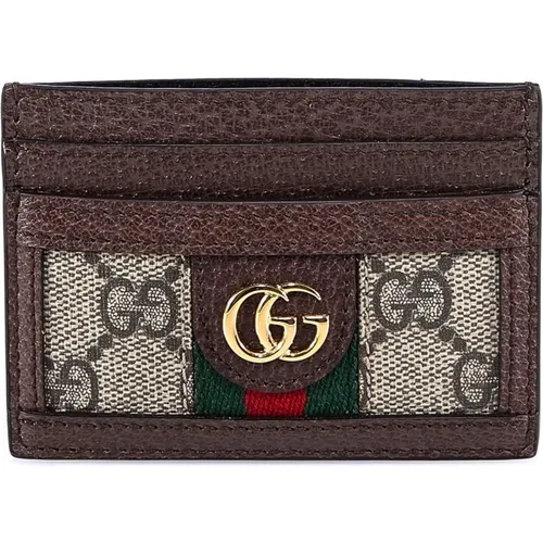 GG Supreme Fabric Card Holder , female, Sizes: ONE SIZE - Gucci - Modalova
