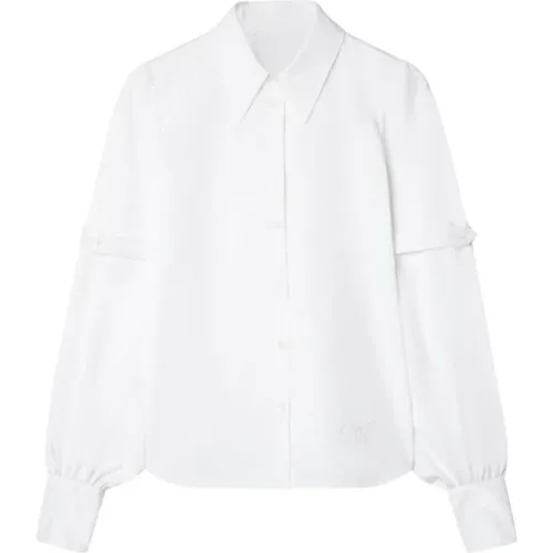 Off , Weißes Hemd mit Banddetail , Damen, Größe: M - Off White - Modalova