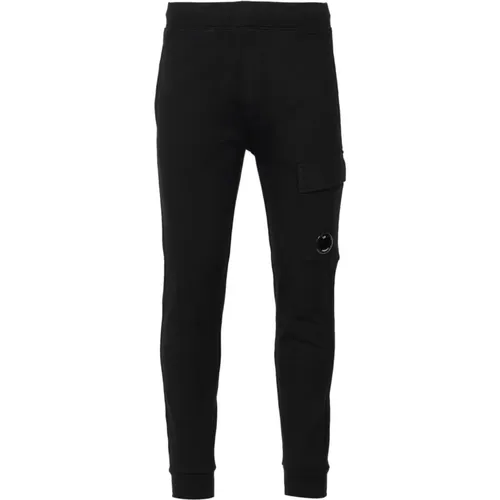 Sport Hose Schwarz Elastischer Bund Cargo , Herren, Größe: L - C.P. Company - Modalova