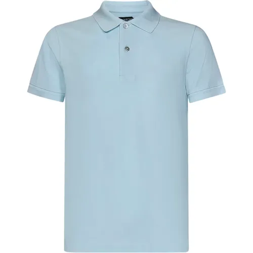 Blaues Tennis Polo Shirt , Herren, Größe: M - Tom Ford - Modalova