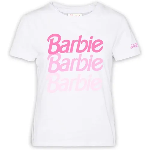 Glitzerndes Logo-T-Shirt für Frauen , Damen, Größe: S - MC2 Saint Barth - Modalova
