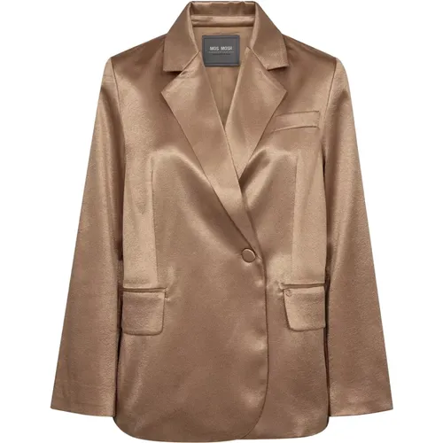 Satin Blazer Indian Tan , Damen, Größe: M - MOS MOSH - Modalova