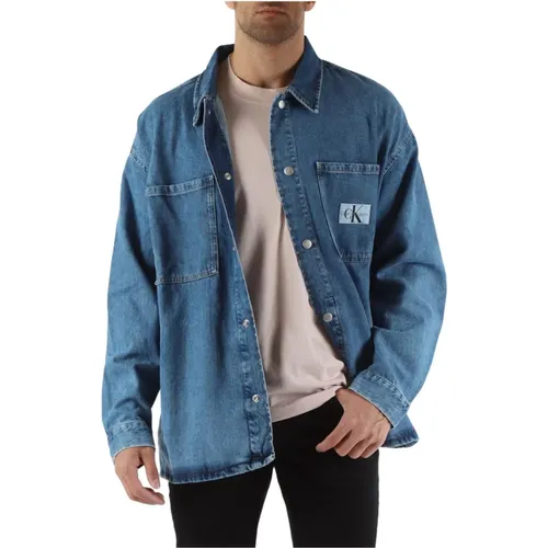 Denim Oversize Shirt Jacket , male, Sizes: XL, 2XL, L, M, S - Calvin Klein Jeans - Modalova