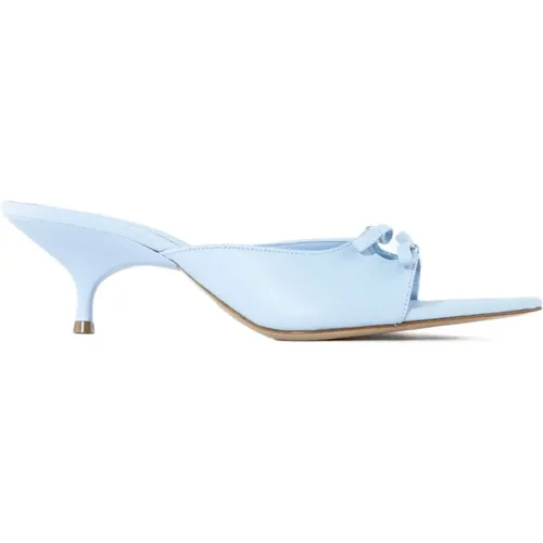 Blaue Leder Sandalen mit Spitzer Zehenpartie , Damen, Größe: 38 EU - Gia Borghini - Modalova