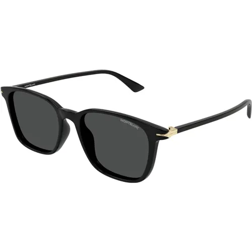 Stilvolle Sonnenbrille schwarze Farbe,Sonnenbrille Mb0338S Farbe 002 - Montblanc - Modalova