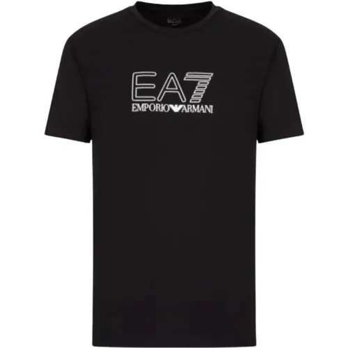 Schwarzes EA7 T-Shirt, Regular Fit - Emporio Armani - Modalova