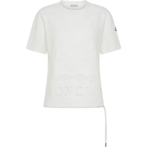 Weiße T-Shirts und Polos , Damen, Größe: XS - Moncler - Modalova