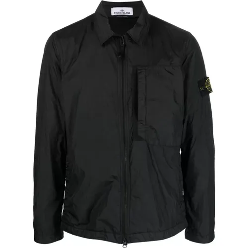 Logo Patch Leichte Jacke , Herren, Größe: S - Stone Island - Modalova