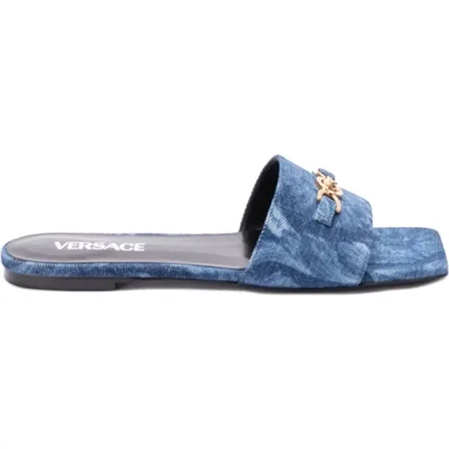 Denim Mules , female, Sizes: 5 UK, 7 UK, 4 UK, 3 UK - Versace - Modalova