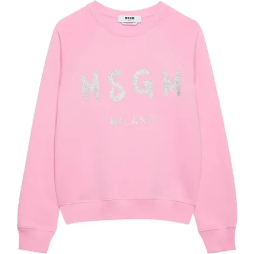 Casual Sweatshirt mit 12C Stil , Damen, Größe: 2XS - MSGM - Modalova