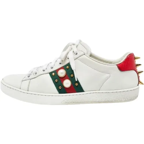 Pre-owned Leather sneakers , female, Sizes: 3 UK - Gucci Vintage - Modalova