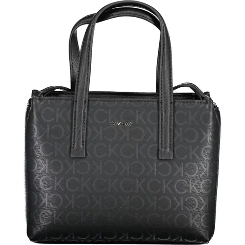 Schwarze Polyester-Handtasche mit Verstellbarem Riemen - Calvin Klein - Modalova