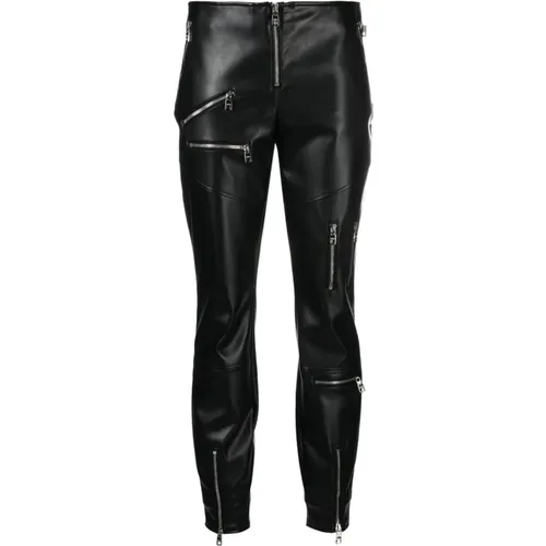 Leather Pants, Sophisticated Gray Color , female, Sizes: XS - Dolce & Gabbana - Modalova