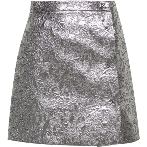 Metallic Jacquard Wrap Skirt , female, Sizes: S, XS, 2XS - Msgm - Modalova