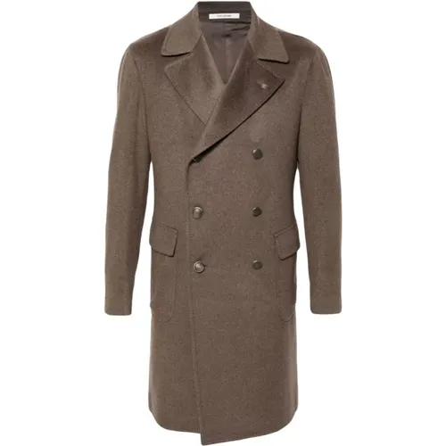 Cashmere Coat with Brooch Detail , male, Sizes: L, XL - Tagliatore - Modalova