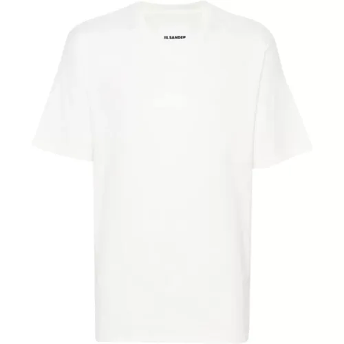 Cotton T-shirt with Logo Print , male, Sizes: S, XS, L, XL, M - Jil Sander - Modalova