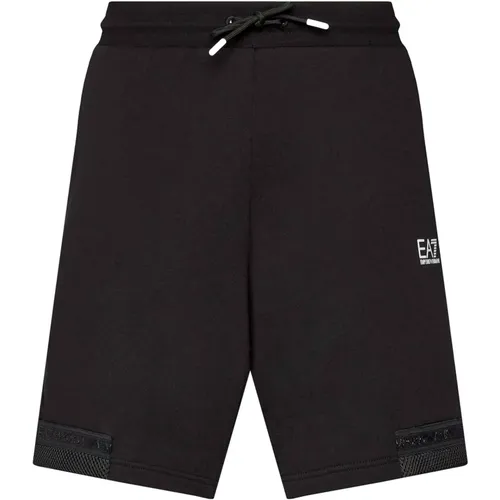 Elastic Waist Logo Shorts , male, Sizes: L - Emporio Armani EA7 - Modalova