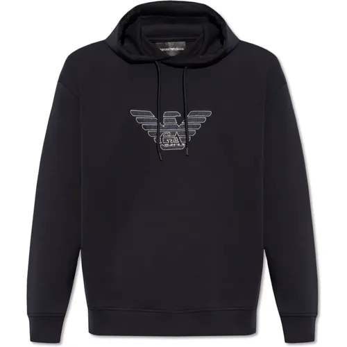 Hoodie with logo , male, Sizes: L, S, M - Emporio Armani - Modalova