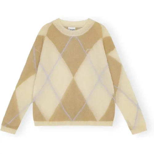 Colorful Light Mohair O-Neck Sweater , female, Sizes: 2XS/XS - Ganni - Modalova
