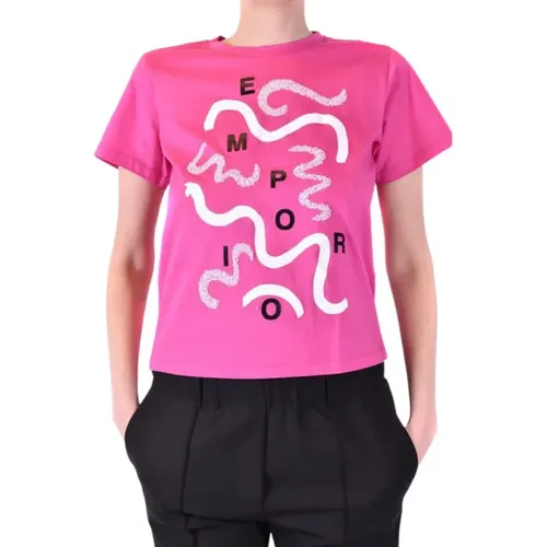 Kurzarm T-Shirt , Damen, Größe: S - Emporio Armani - Modalova