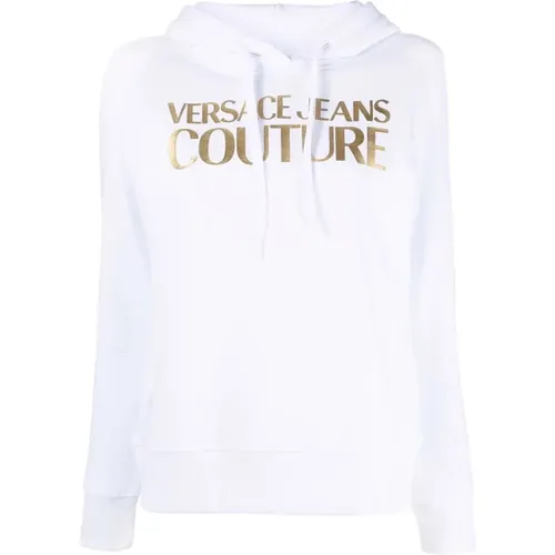 Cotton Hoodie Sweater , female, Sizes: XS - Versace Jeans Couture - Modalova