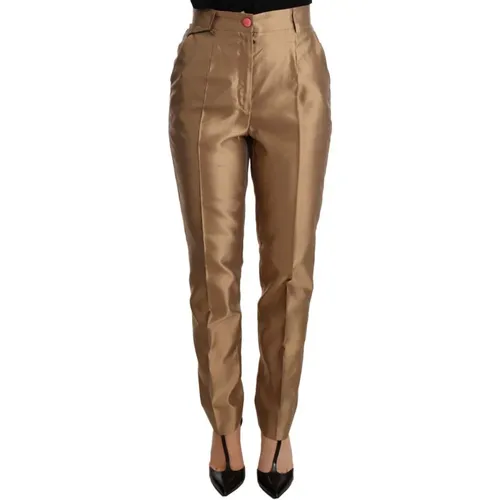 Modische Slim-Fit Goldene Hose Jeans , Damen, Größe: 3XS - Dolce & Gabbana - Modalova