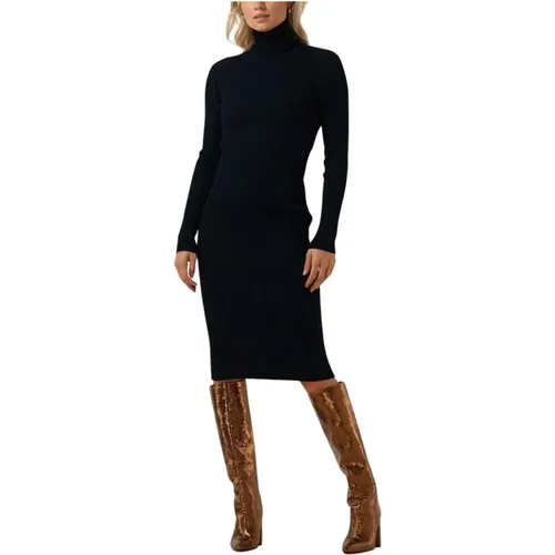 Blaues Knit-Dry-Ra Midi-Kleid , Damen, Größe: L - Freebird - Modalova