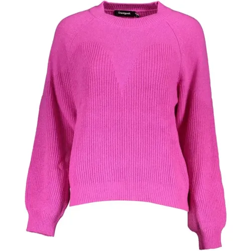 Chic Turtleneck Sweater with Contrast Details , female, Sizes: L, 2XL, XL - Desigual - Modalova