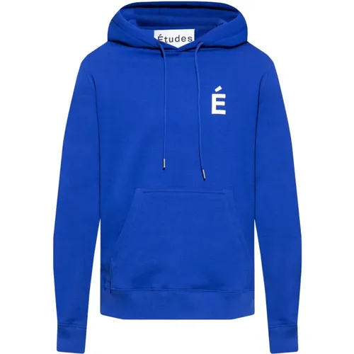 Dunkelblaue Logo Hoodie , Herren, Größe: M - Études - Modalova