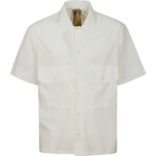 Short-sleeved Cotton Shirt with Collar , male, Sizes: XS, M, L, S - Ten C - Modalova