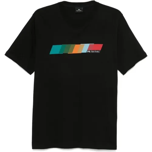 Schwarzes T-Shirt mit Logo-Print - Paul Smith - Modalova