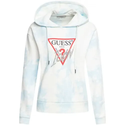 Blue and Tie-Dye Hoodie , female, Sizes: S - Guess - Modalova