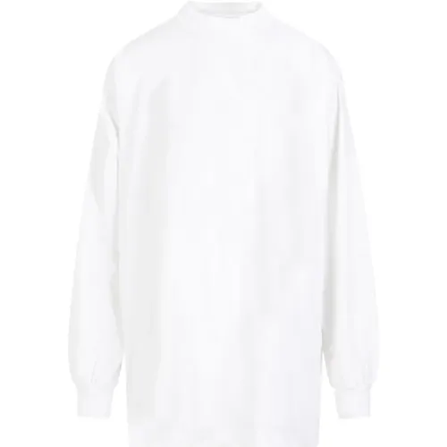 Weiße Baumwoll-T-Shirt mit Pinkem Logo , Damen, Größe: S - Balenciaga - Modalova