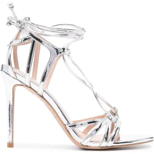 Metallic Silver Sandals with Cut-out Detailing , female, Sizes: 7 UK - pinko - Modalova