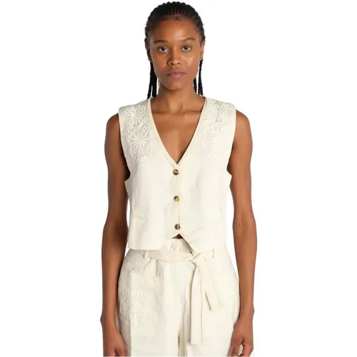 Linen Cotton Vest Jacket , female, Sizes: S - Louise Misha - Modalova