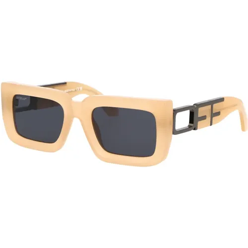 Boston Sunglasses for Stylish Sun Protection , unisex, Sizes: 55 MM - Off White - Modalova