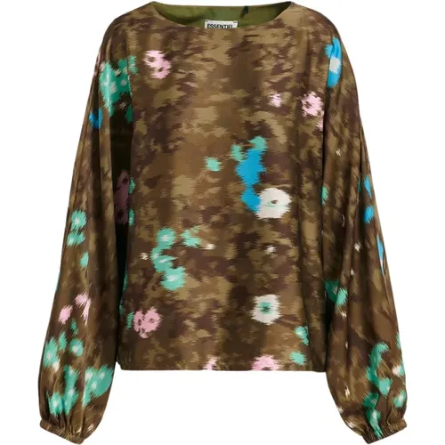 Pine Floral Flagrant Top , female, Sizes: S - Essentiel Antwerp - Modalova